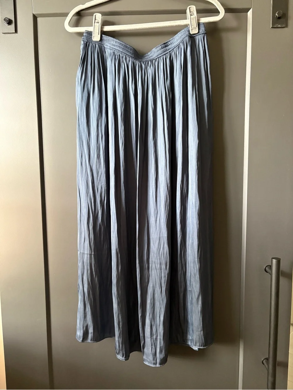 J. Crew Dusty Blue Maxi Silky Skirt